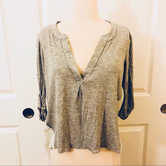 Lovestitch bird print contrast 3/4 sleeve top - Picture 3 of 5